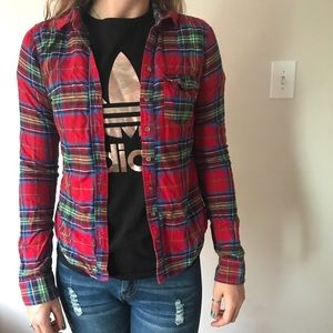 Abercrombie and Fitch Red Plaid Flannel